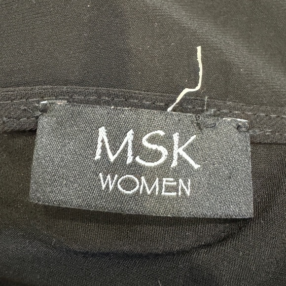 MSK Women’s Black Mid Elbow Sleeve V-Neck Dress - Picture 6 of 6